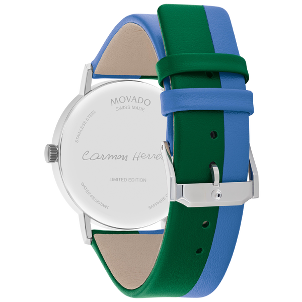 dong ho Carmen Herrera X Movado blue green